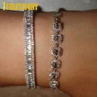 Новинка 2021, Женский брикет, роскошные ювелирные изделия, золотой и серебряный цвет, сверкающий модный браслет с цирконом 5A