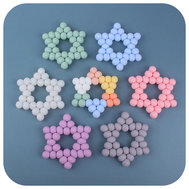 Kissteether-mordedor de lactancia para beb&eacute;, pulseras de dentici&oacute;n con cuentas de silicona seguras de madera de haya, sonajero Montessori, 1 unidad-3