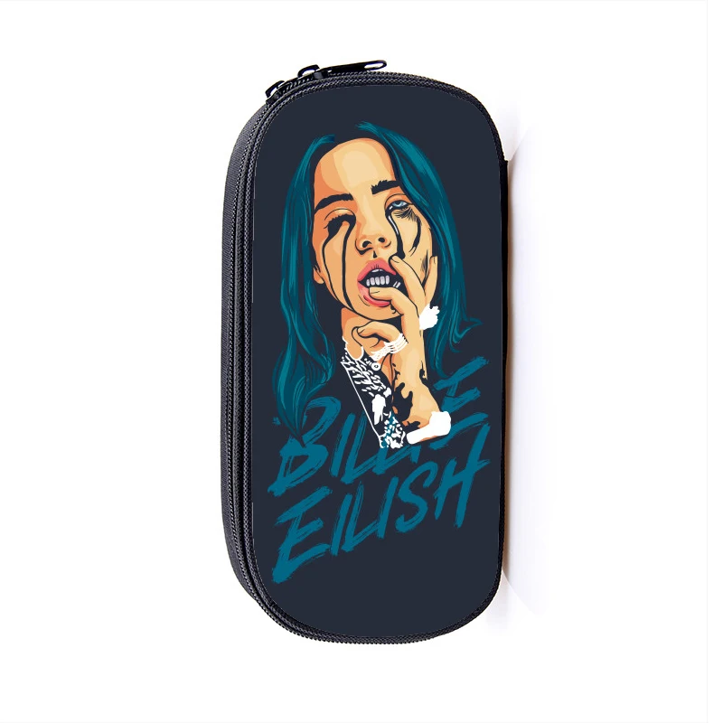 Billie Eilish Карандаш Чехол для девочки-подростка, косметическая сумка, школьные принадлежности канцелярские товары сумка для хранения Billie Eilish в стиле "хип-хоп" для макияжа сумка