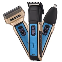 ckeyin 3 in 1 men electric hair clipper rechargeable nose beard trimmer floating blade shaver razor hair grooming kit shaving