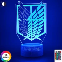 anime figure lamp attack on titan scout legion wings of liberty 3d night light table lamp for child bedroom decor christmas gift