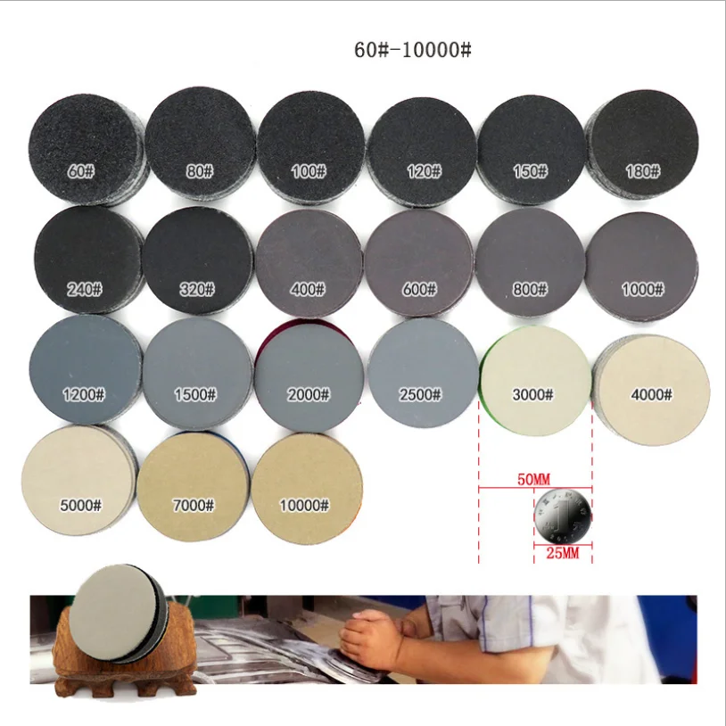 

20pcs Wet Dry Sandpaper Assortment 60-10000 Grit Sander Disc 2inch 50mm
