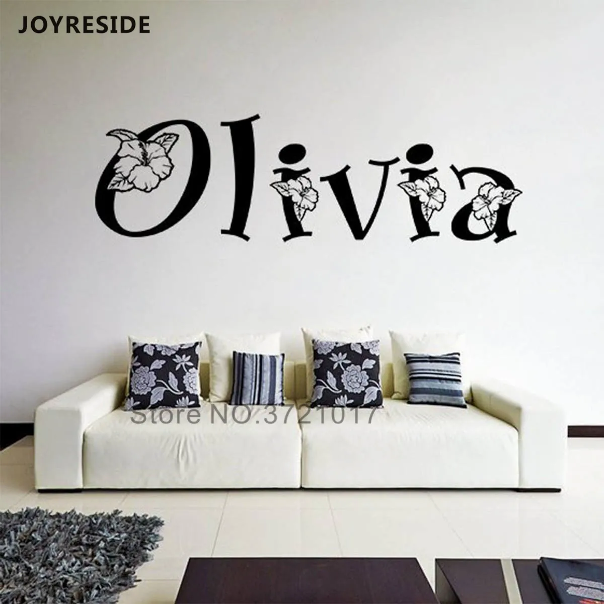 

Bloom Custom Name Wall Sticker Personalized Names Wall Decals Flower Pattern Kids Bedroom Wall Decor Vinyl Decoration Girls M522