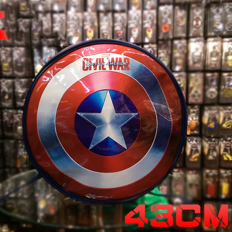 42 см disney marvel Капитан Америка Мстители щит рюкзак сумка для студентов|Плюшевые