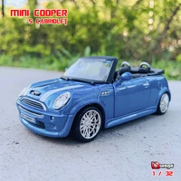 bburago 132 bmw mini cooper s cabriolet toy vehicles metal toy car model high simulatio collection gifts