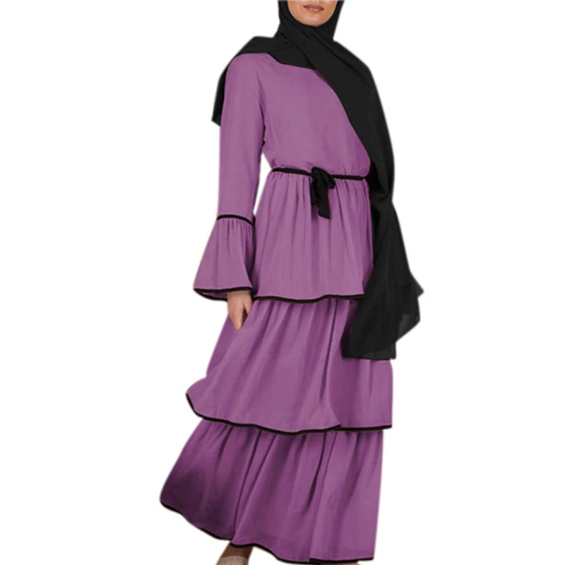 

E15E Ramadan Muslim Dress Abayas Dubai Turkey Islam Clothing Kaftan Robe Femme Musulmane Vestidos Largos for Women