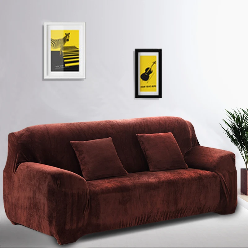 

Плюшевый L-образный диван, эластичное покрытие для мебели, однотонное покрытие для дивана в гостиной