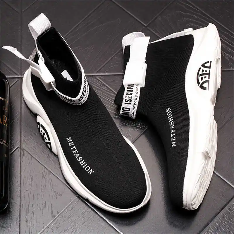 Murah Sepatu Kaus Kaki Rajutan Pria Musim Panas Sneakers Bersirkulasi Sepatu Bot Pergelangan Kaki Flat Kasual Platform Jaring Zapatillas Hombre