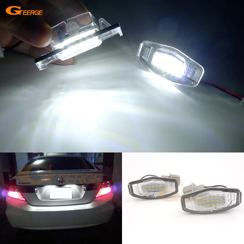 

For Honda Civic MK7 MK8 MK9 Excellent Ultra bright Smd Led License plate lamp light No OBC error car Accessories