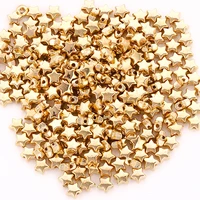 100 200pcslot 69mm star beads for needlework jewelry making ccb gold plated pentagram spacer beads handmade diy bracelets