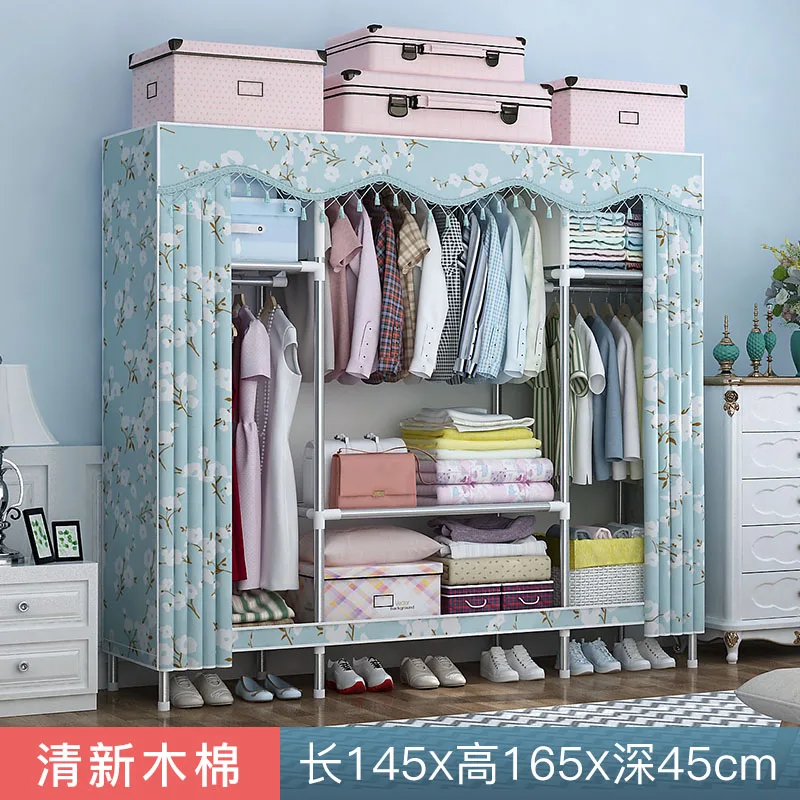 Steel Pipe Thickened Wardrobe Simple Cloth Rental Room Home All Frame Cabinet Hanging Clothes | Мебель