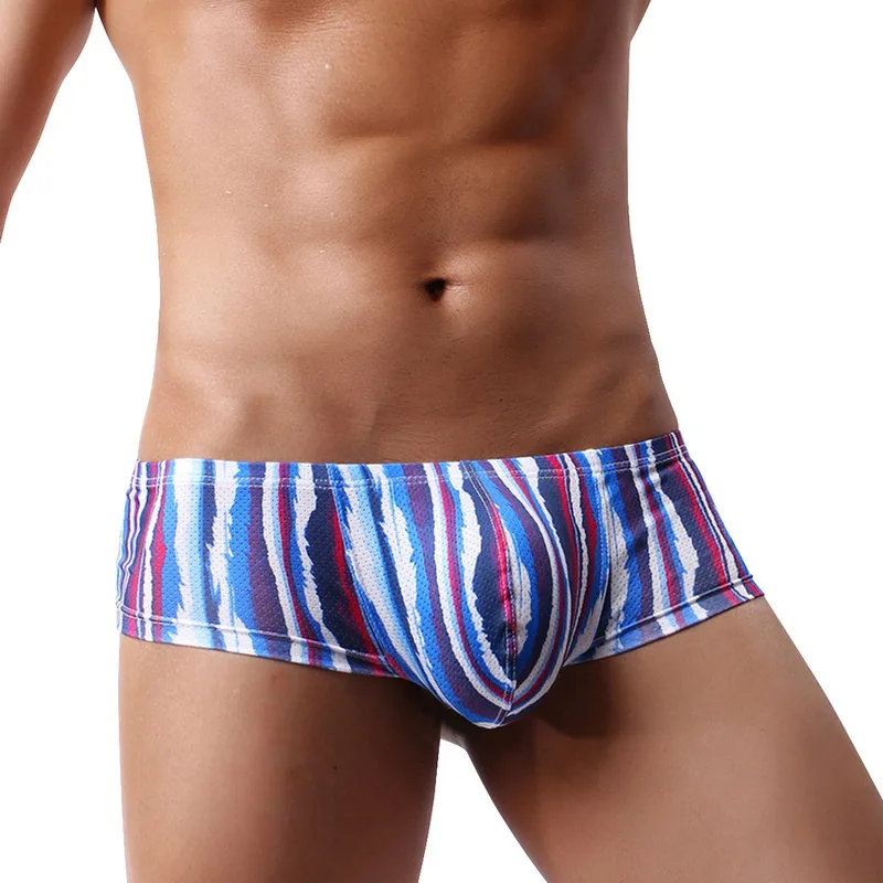 

Boxer Mens Underwear Men Low Waist Print Boxers Panties Sexy Breathable Boxershorts Men U Pouch Bikini Shorts Gay Underwear