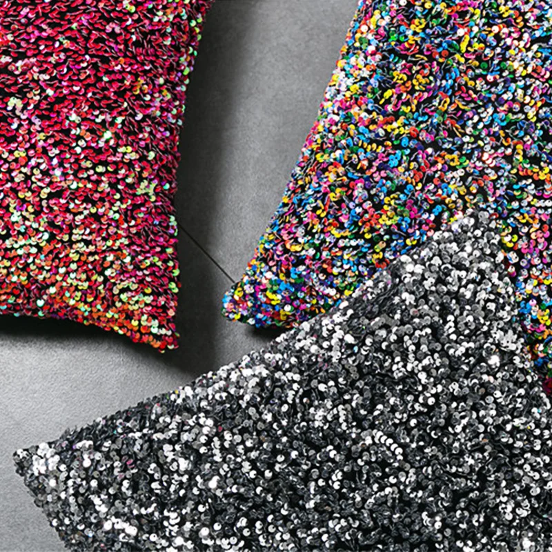 Наволочка с блестками и вышивкой ручной работы наволочка для дивана 45x4 5 см/30х50 см