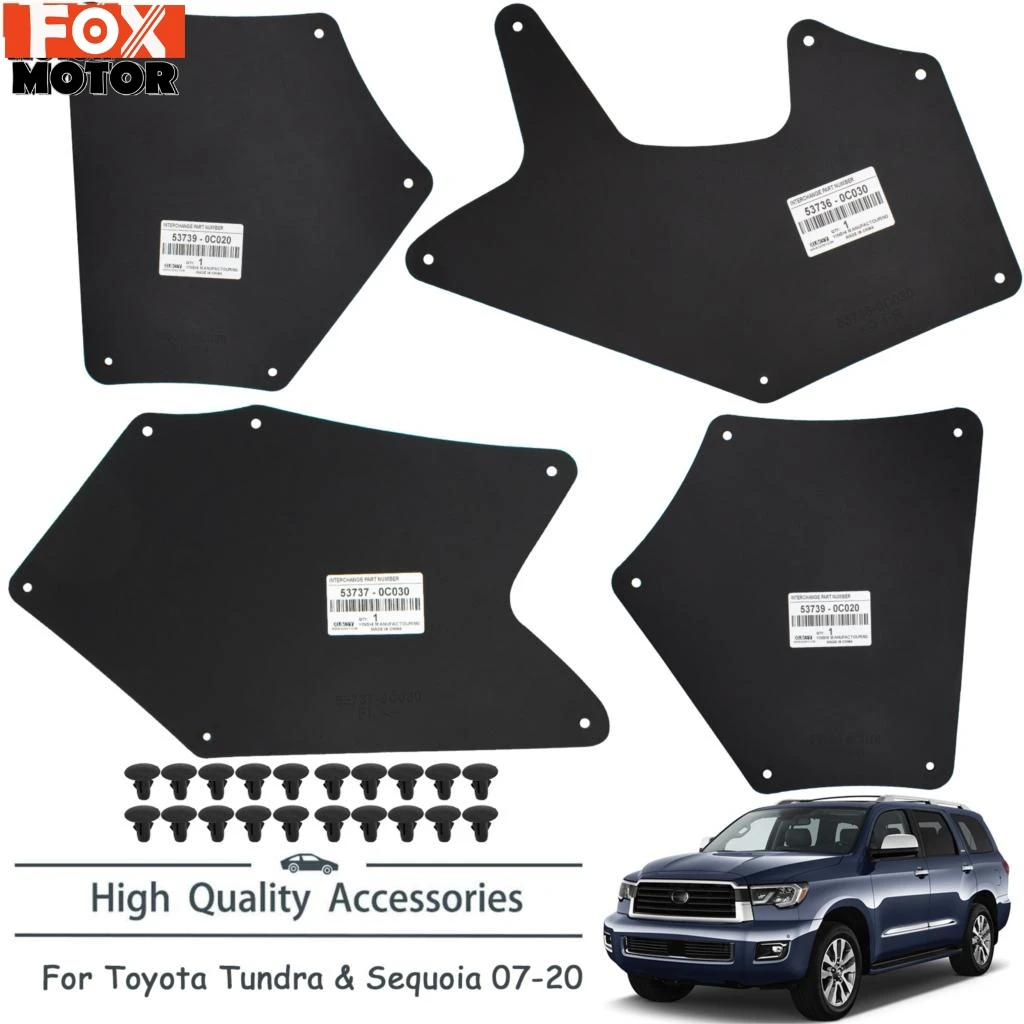 

Mud Flaps Splash Guards Mudflap Mudguards Fender Liners Shield Apron Seal For Toyota Tundra Sequoia 07-20 53737-0C030 537360C030