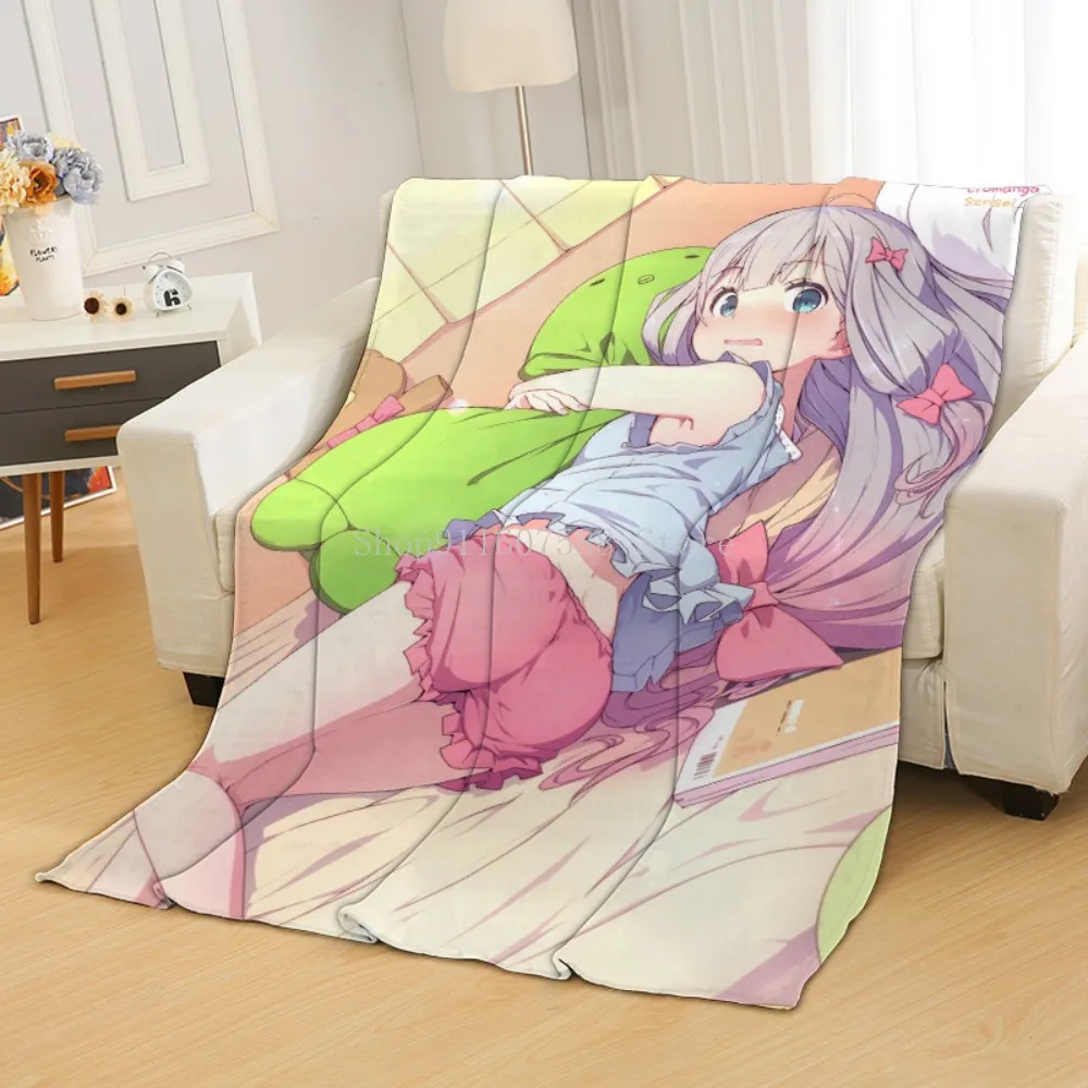 

Anime Girl Character Plush Flannel Blanket Adult Fashion Quilts Home Office Washable Duvet Casual Kids Girls Sherpa Blanket