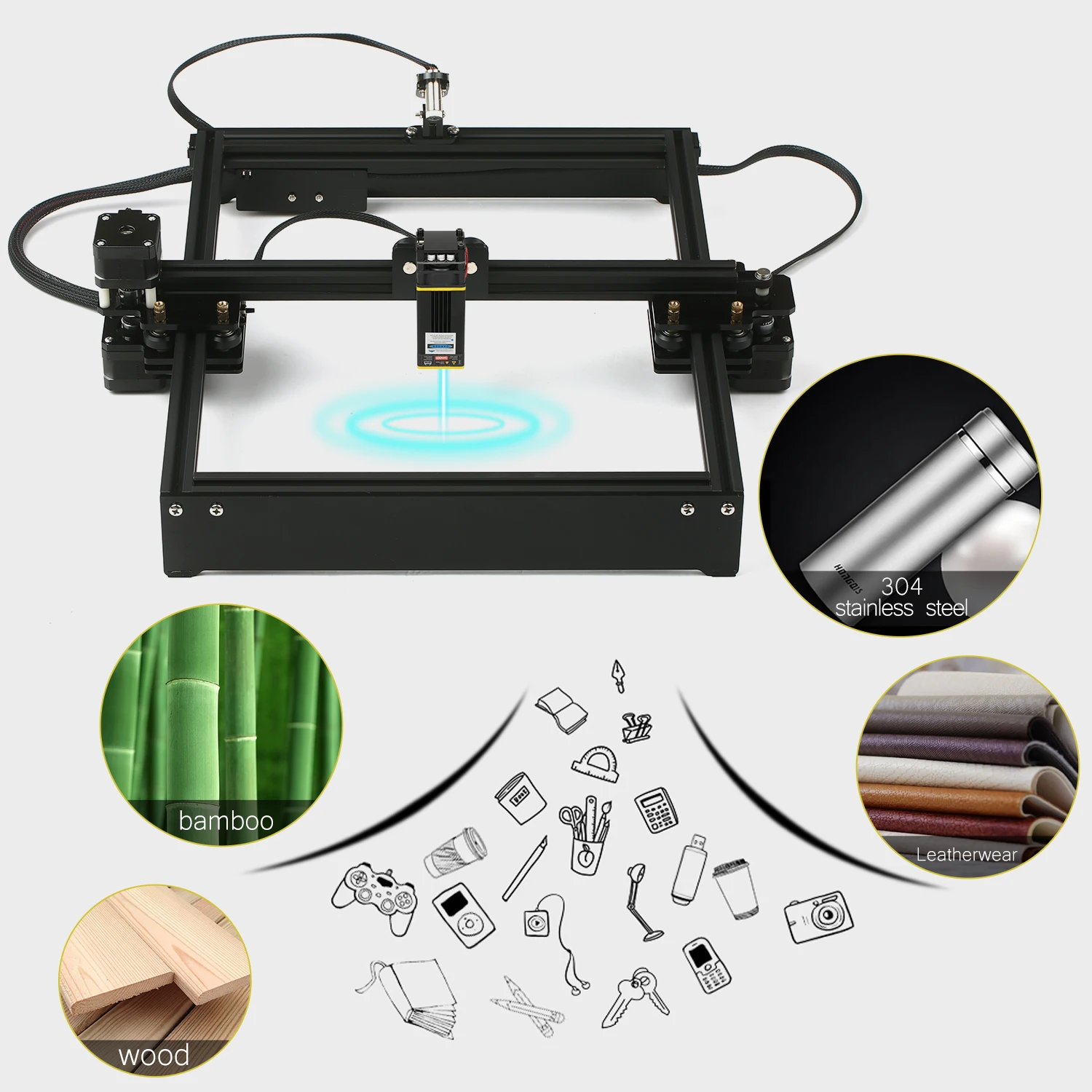 

Laser Engraving Machine Off-Line Control Desktop DIY Laser Engraver Cutter Laser Logo Mark Printer Working Area 280*230mm