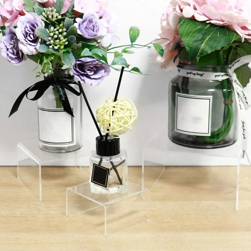 

Display Risers Clear Acrylic Riser Shelf Showcase Fixtures Jewelry Collectibles Display Stands for Figures