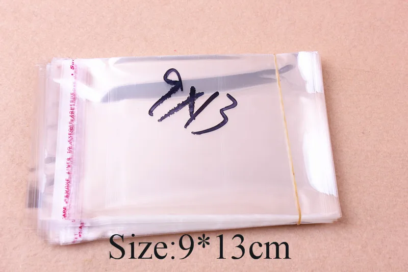 9x13cm 100 шт прозрачный из целлофана с застежкой/БОПП/поли мешки 9*13 см прозрачный OPP упаковка пластиковые пакеты самоклеющиеся уплотнения - Цвет: 9x13cm