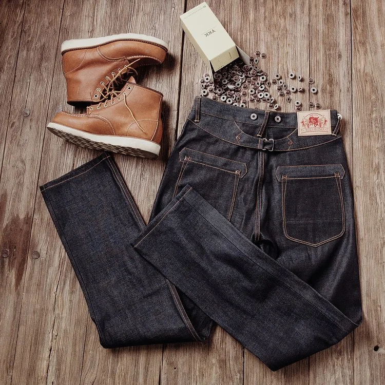 Balikou Read Description! Raw Indigo Selvage Unwashed Denim Pants Unsanforized  Jean 16.5oz 3 Choices For Fitting