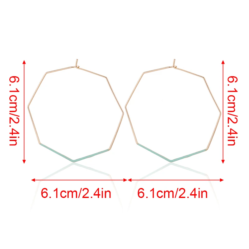 

Fashion Jewelry Smooth Octagon Big Hoop Earrings For Women Large Geometric Hollow Statement Loop Earring Gift