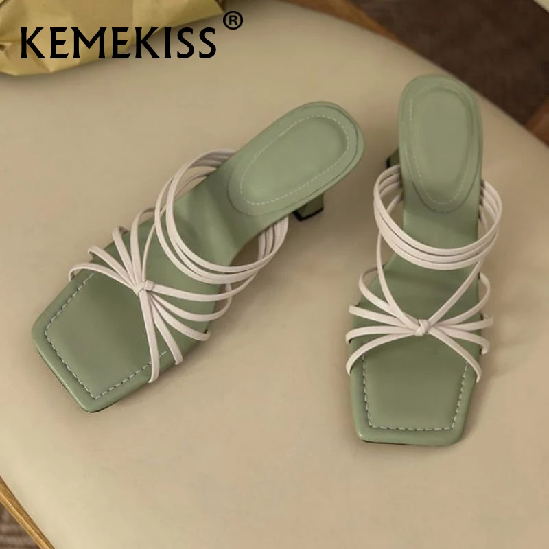 

KemeKiss Size 32-41 Women High Heel Sandals Real Leather Strange Heel Summer Shoes For Women Fashion Cool Shoes Women Footwear