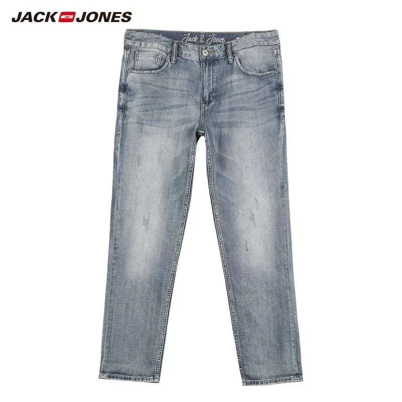 JackJones мужские удобные потертые укороченные джинсы мужская одежда | Базовые 219232516