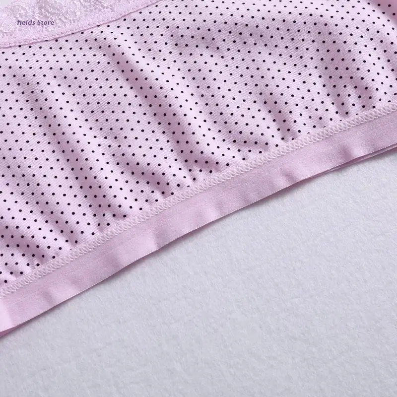 

Young Girls Lace Dot Soft Cotton Bra Puberty Teenage Sport Underwear Kids Cloth