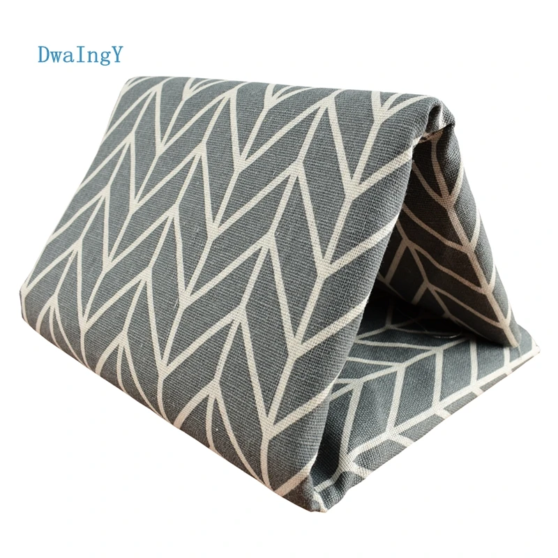 DwaIngY серая Геометрическая узорная печатная хлопковая льняная ткань для