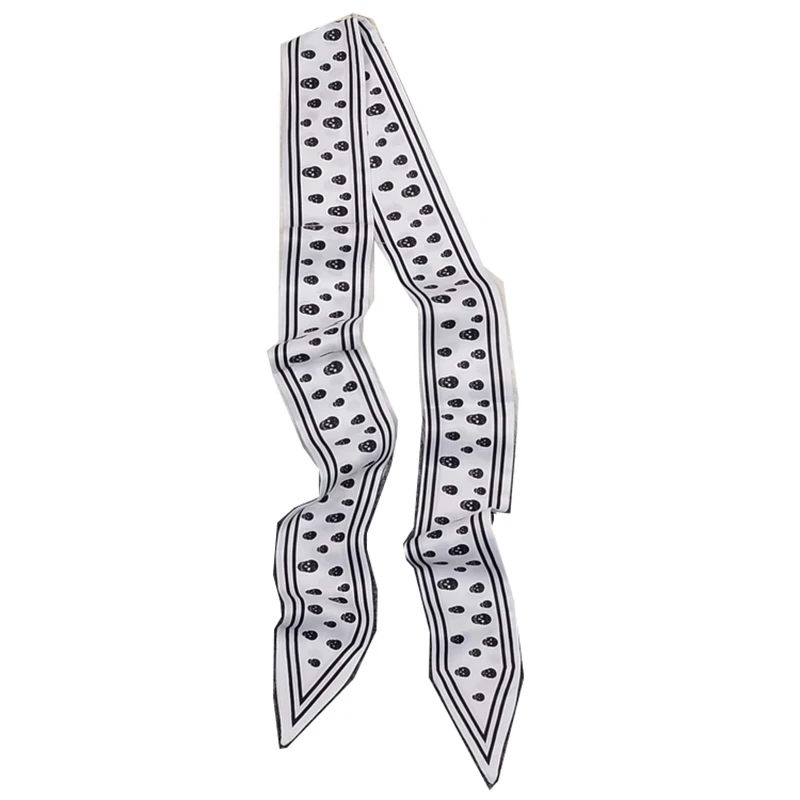 

2021 Fashion Women's Silk Hair Scarf Bandanas Lady Hair Ribbon Bag Skinny Scarves Design Wrist Towel Foulard Headband for Ladies