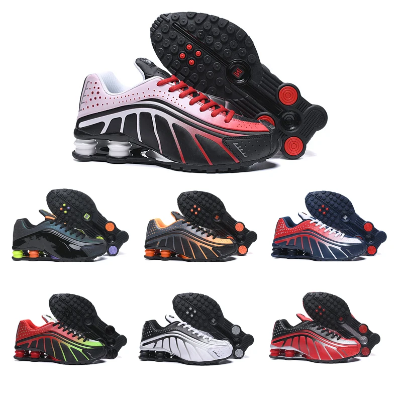 

New Arrival Shox R4 Runnings Shoes Men Dynamic Yellow Black Rainbo Metallic OG Racer TL Challenge Red Trainers Designer Sneakers