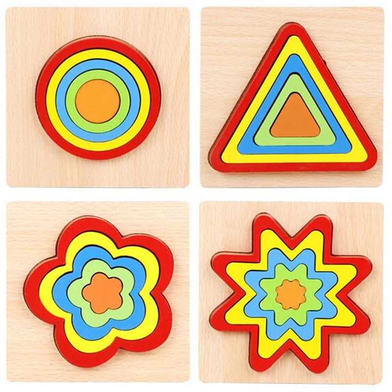 

2020 New Wooden Jigsaw Puzzle Board Set Colorful Baby Montessori Educational Toys For Children Learning Developing Toy