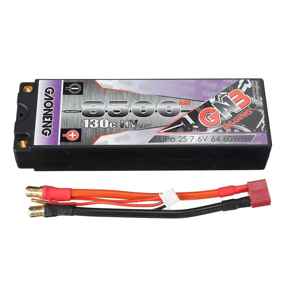 

Gaoneng 7.6V 8500mAh 130C 2S HV Rechargeable Lipo Battery for 1/10 RC Car DIY Accessories Replacement RC Spare Parts w/T Plug