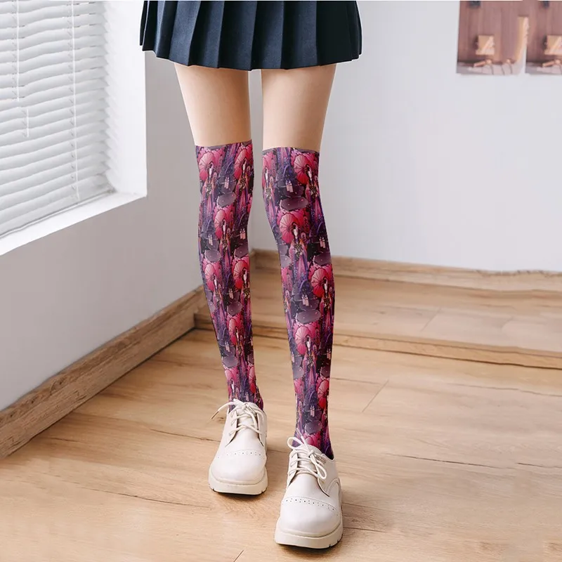

Japanese Style Women Thin High Long Socks Fashion Sexy Compression Over Knee The Socks Ladies Girls Soft Nylon Stocking Female