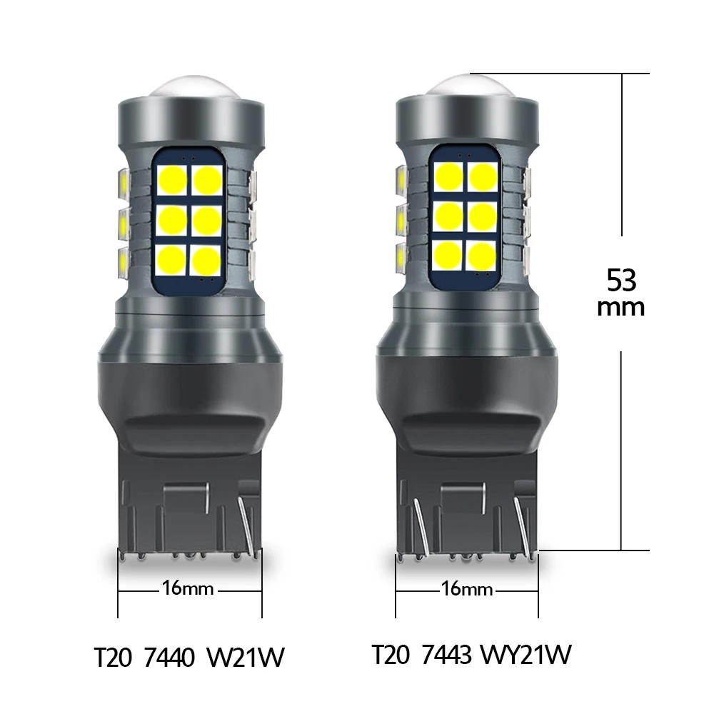2 шт. P21W Canbus 1156 BA15S 7440 W21W 7443 WY21W T15 W16W светодиодный автомобиль лампа 27 Светодиодный 3030SMD Обратный DRL сигнал поворота Стоп-сигнал Белый