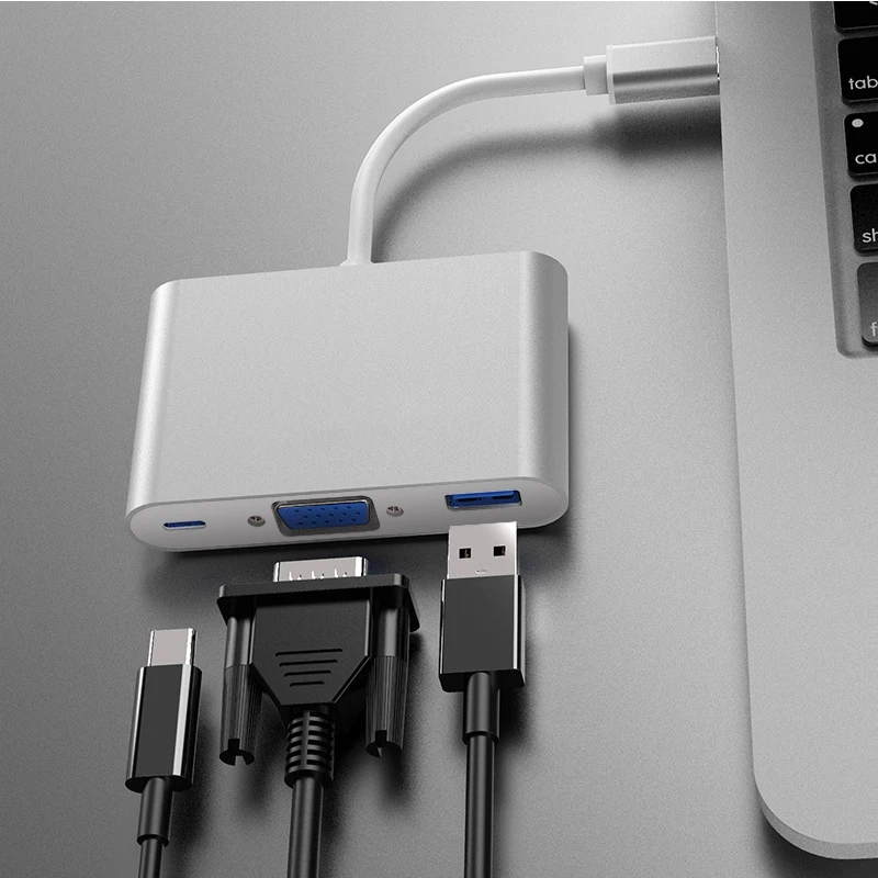Кабель-адаптер Type-C для VGA + концентратор PD 3 в 1 док-станция Hdmi Vga ноутбука телефона |