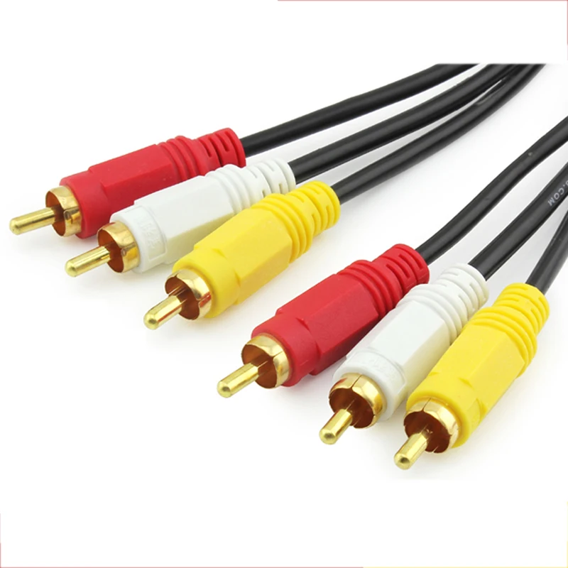 Тройной HDTV 3RCA Stecker auf 3 RCA Композитный Аудио Видео AV кабель адаптер 1080P 1 5 м |