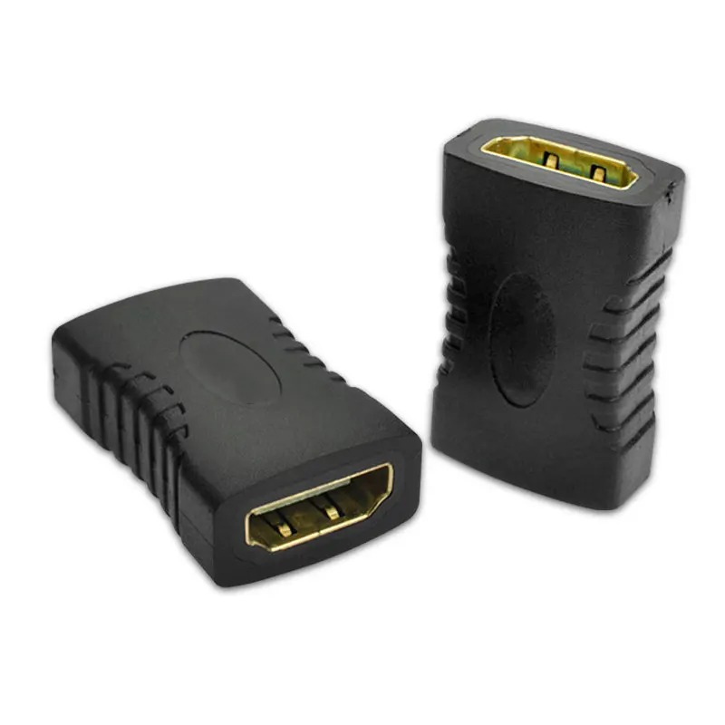 Совместимому с HDMI Женский проходной сплиттер адаптер кабель женский черный