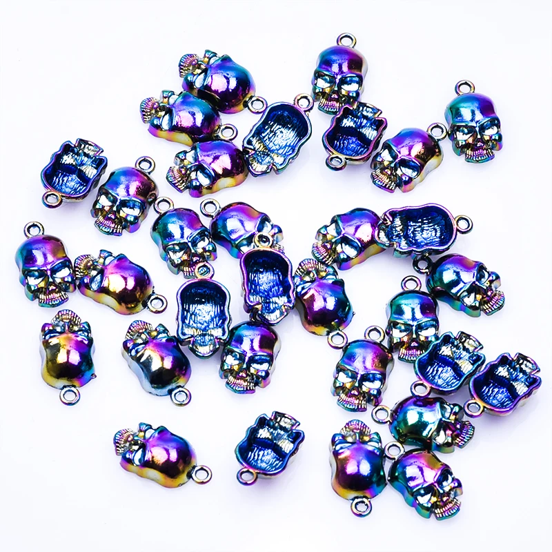 5 шт. радужные готические подвески в виде черепа Викинга птицы скелета головы