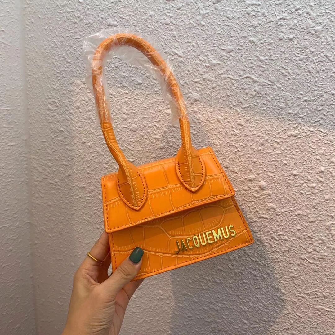 Jacquemus, женские сумки, Аллигатор,, женские ручные сумки, сумка-мессенджер, дизайнерские сумки на плечо, маленький лоскут, клатч, кошелек - Цвет: Orange