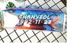 CHANYEOL Kpop чехол для карандашей GOT7 TWICE EXO Seventeen разноцветный Радужный лазерный чехол для карандашей ПВХ сумка для канцелярских принадлежностей Милая коробка для карандашей - Цвет: CHANYEOL