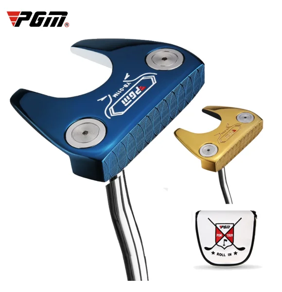 PGM Golf Putter STAINLESS STEEL Gold/Blue Low Gravity Center Aiming Line Big Grip CNC Milling TUG024