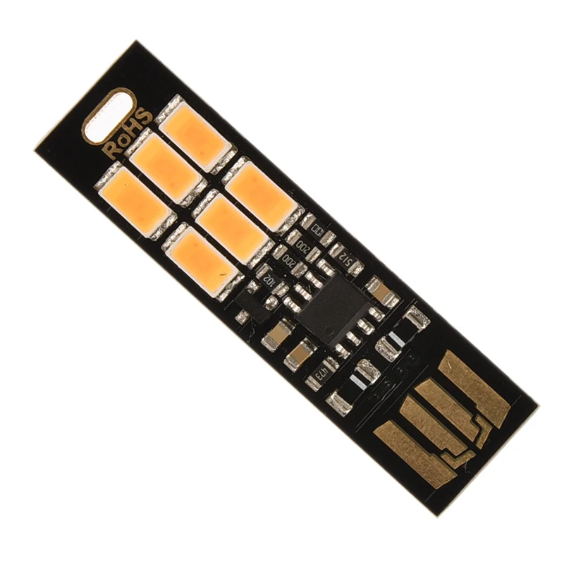 

1PC Portable Mini USB Power 6 LED Night Light Lamp 1W 5V Touch Dimmer White Light For Power Bank Computer Laptop