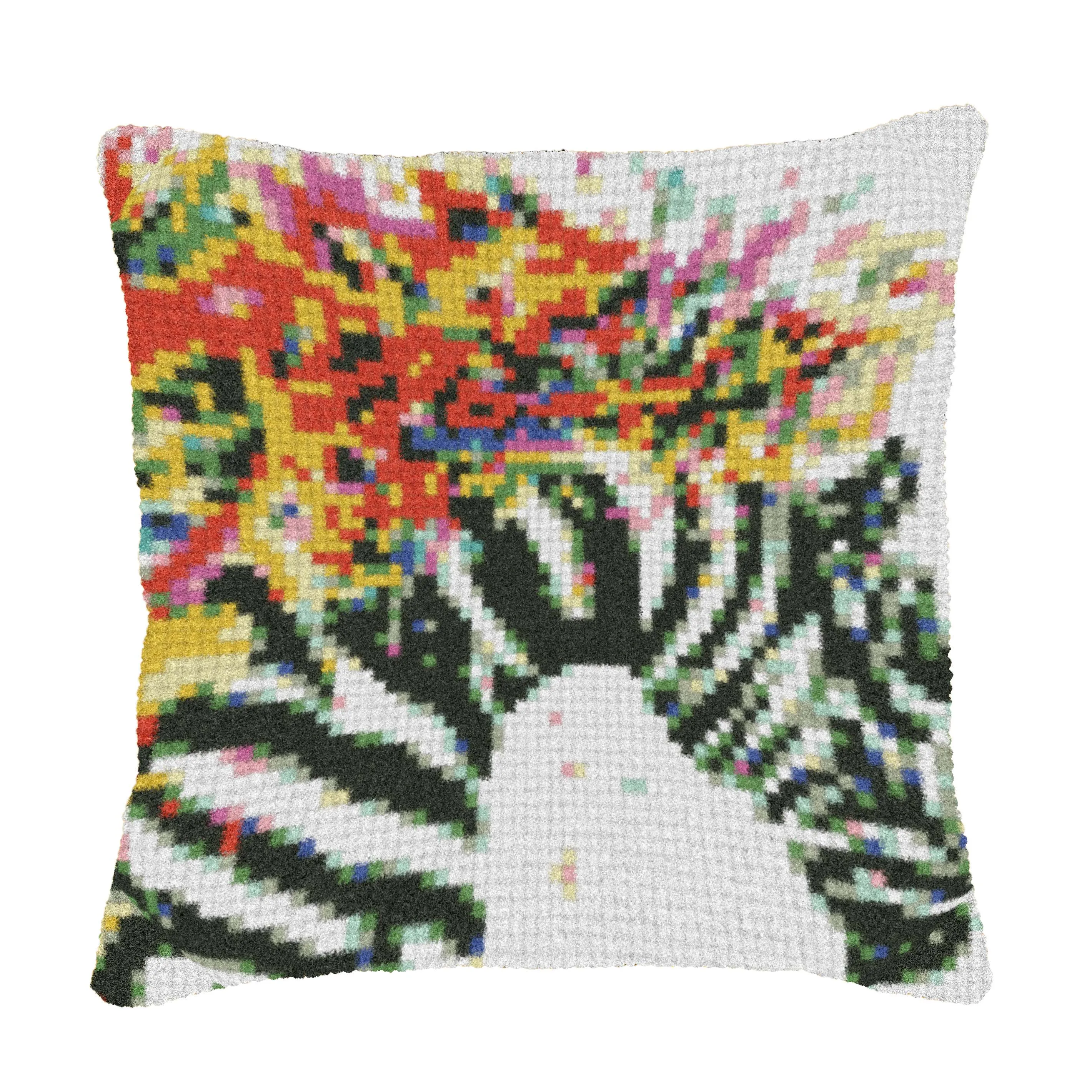 

С аппликацией в виде животного, лошади, защелка для самостоятельной сборки крюка ковер комплект 3D сегмент Вышивка Подушка шерсть вышивка кр...