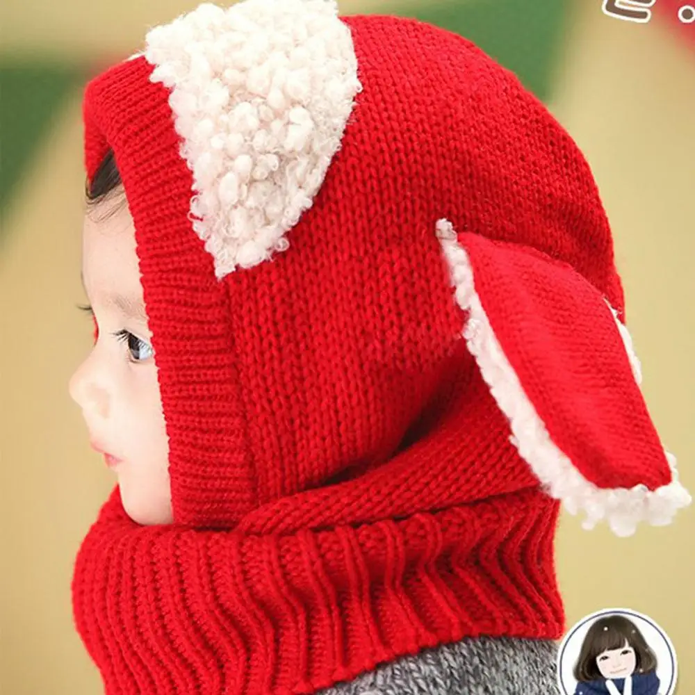 Children Winter Hat Warm Kids Comfortable Knitted Smile Face Solid Cap Earflap Beanie Crochet Baby Boys Clothes Girls Hats | Детская