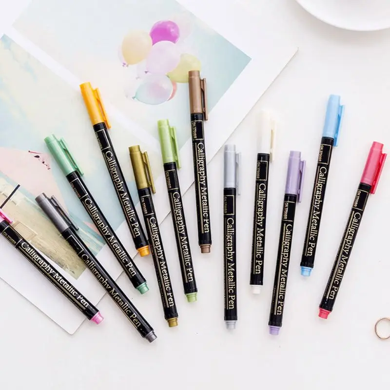 

12pcs/set Waterproof Car Tyre Tire Tread CD Metal Permanent Paint Marker Pens Graffiti Oily Stationery