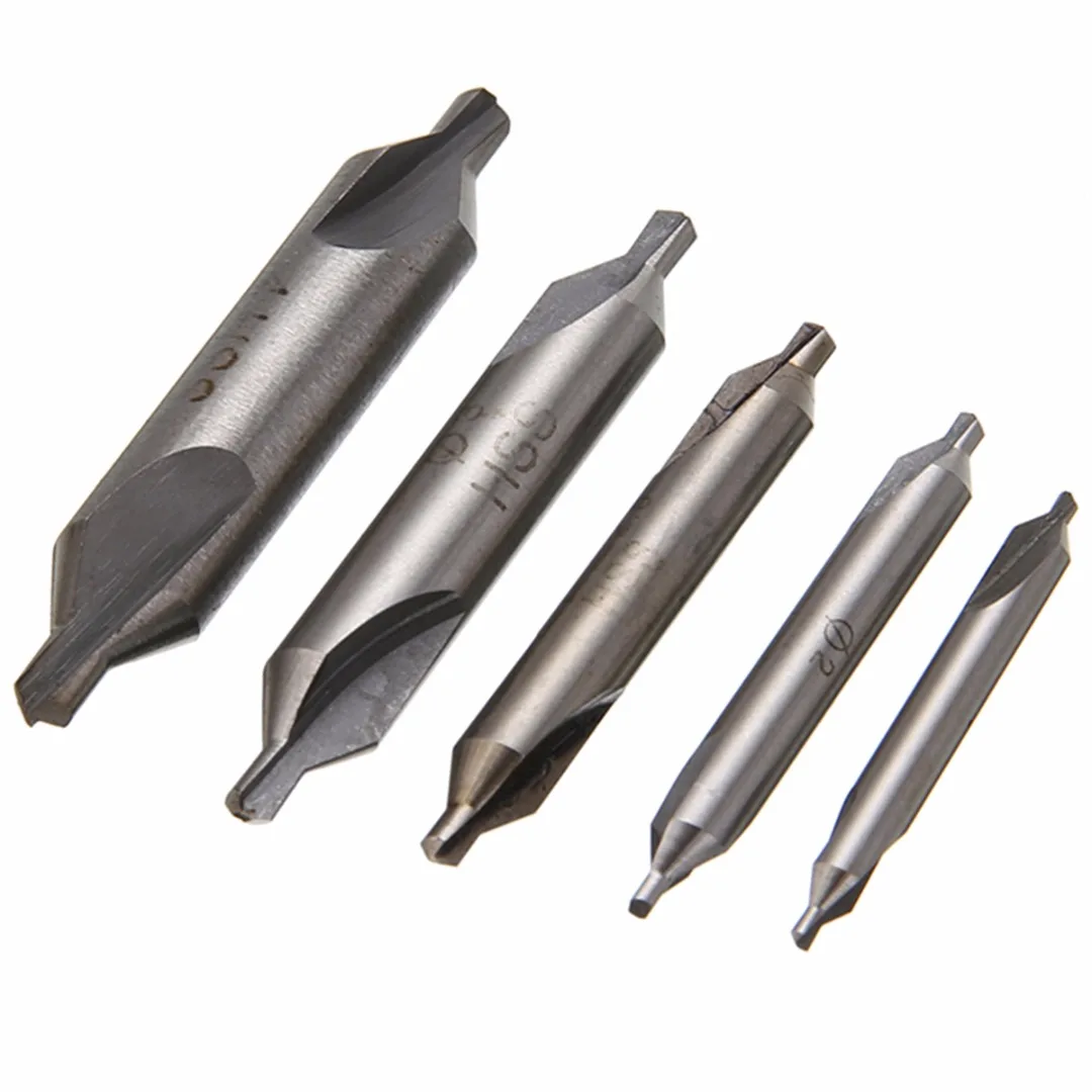 

5Pcs HSS Combined Center Drills Bits High Speed Countersink Tool Kit 60 Degree Angle Bit Metric 1.5mm 2.0mm 2.5mm 3mm 4mm