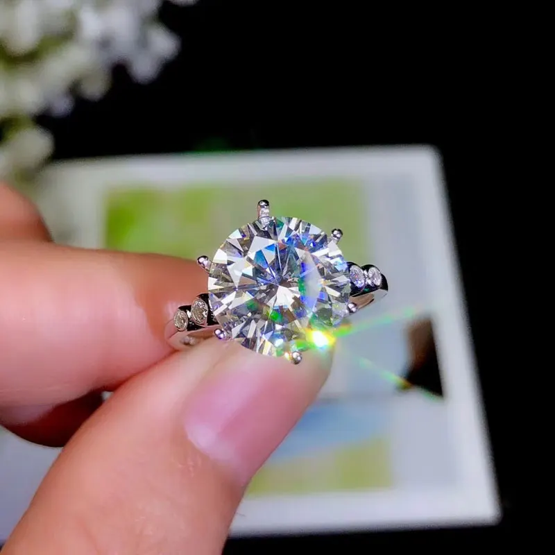 Ювелирные изделия CoLife 3ct Moissanite кольцо для свадьбы 9 мм круглое серебряное