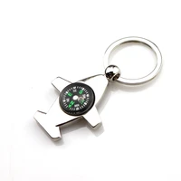 fashion new alloy compass 3d plane keychain top quality fashion key chain for men women best birthday valentines day gift