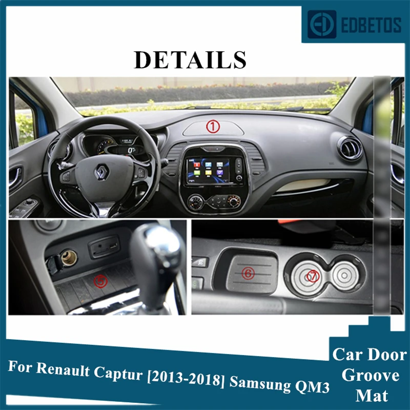 Аксессуары Captur для Renault 2013 2014 2015 2016 2017 2018 Samsung QM3 слот ворот Coaster коврик коврики| |