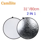 Camllite 80 см отражатель 2 в 1 складной отражатель серебристо-золотистая студийная Камера Flash Photo дисковые диффузоры отражатель